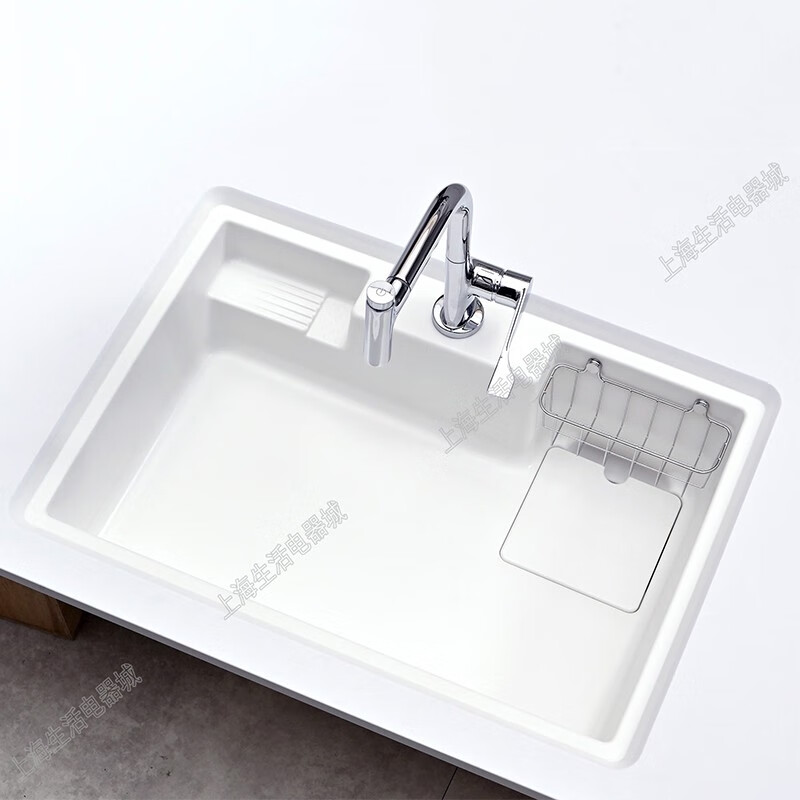 Japan imported large single sink HS800 above and below counter basin kitchen artificial marble color mute fruit green