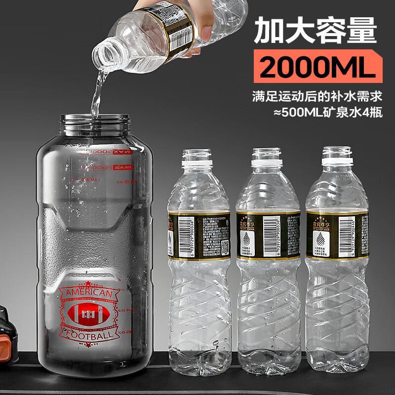 LNGA LANDGRE German imported quality water cup large capacity high temperature resistant 2025 new boys big belly fitness sports water deep sea blue - increased capacity 1500ml