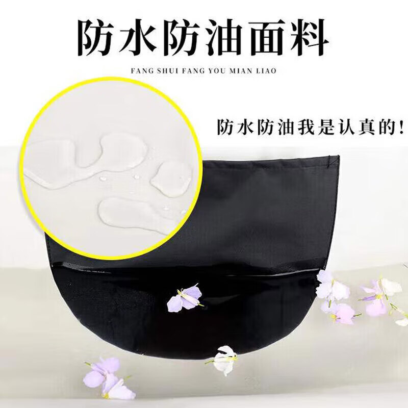 Kitchen household waterproof and oil-proof men's and women's new Internet celebrity apron Korean version Japanese style work and housework apron work clothes black little rainbow waterproof and oil-proof