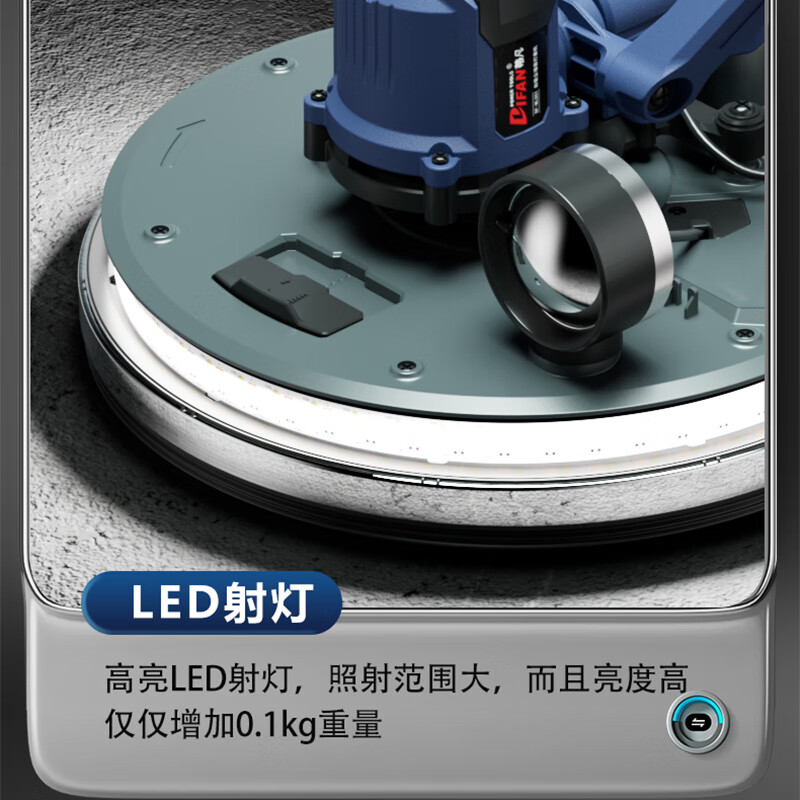 Tiffan's new brushless wall grinder, ceiling sandpaper machine, wall grinder, putty wall grinder, wall sander, sanding machine 2025 2-meter backpack model + suction fan + 50 sandpaper (net weight 2.2kg)