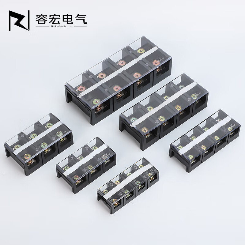 TC60/100/150/200/300/400A high current terminal block 2/3/4/5P copper terminals TC602/60A 2 positions