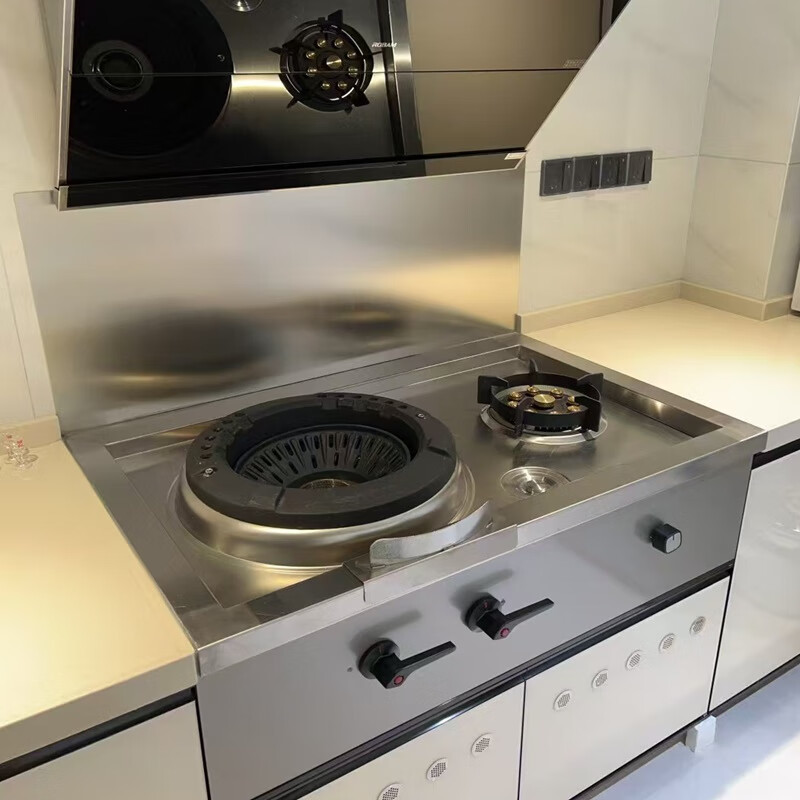 Wen Yijia customized family banquet strong fire stove with fan villa club gas natural gas stir-frying stainless steel cabinet type stove special photo