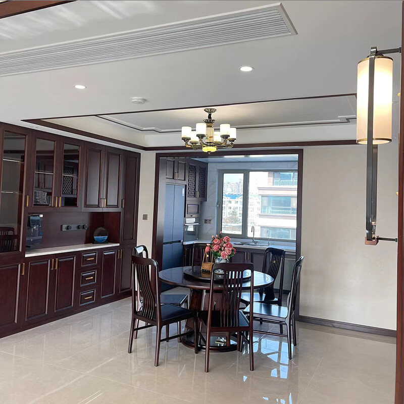 Kezhitu new Chinese solid wood cabinets sideboard overall open kitchen stove quartz stone slab countertop whole house ash wood 3 meters