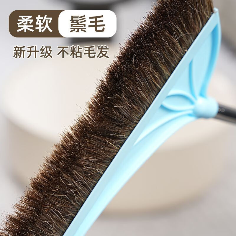 Pig bristle broom hair non-stick household dustpan combination set soft wood floor sweeper broom thick khaki pig bristle single broom