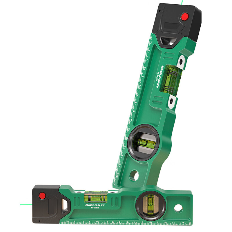Baolian laser level high-precision water leveling instrument rechargeable small strong magnetic ruler solid anti-fall aluminum alloy measuring ruler laser strong magnetic level 210mm red light