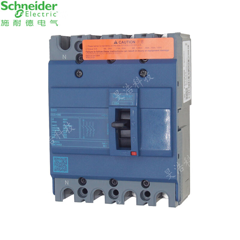 Schneider EZD plastic case circuit breaker 4P 100-250A main gate high current fixed installation thermal magnetic trip EZD160E4160N 4P 160A