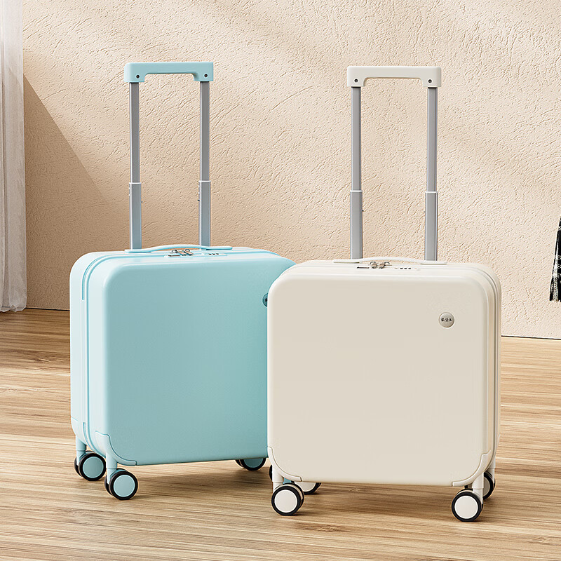 MCHNA KTCC small suitcase explosion-proof zipper trolley case business travel case lightweight universal wheel boarding case men and women password box moonlight white explosion-proof zipper + charging port + cup holder 20 inches can be boarded