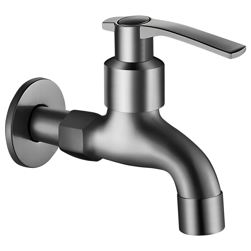 Panluo German Gun Gray Full Copper Faucet Home Balcony Mop Pool Outdoor Antifreeze Tap Water Single Cooling Washing Machine Faucet Gun Gray-11cm Regular Style + 4 Points Washing Machine Spout Extra Thick Full Copper High-Quality Valve Core