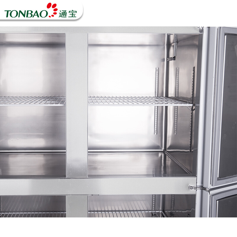 TONBAO vertical commercial refrigerator four-door freezer large-capacity hotel kitchen fresh-keeping freezer stainless steel tall four-six-door refrigerator Q1500L4 four-door concealed tube dual temperature (customized)