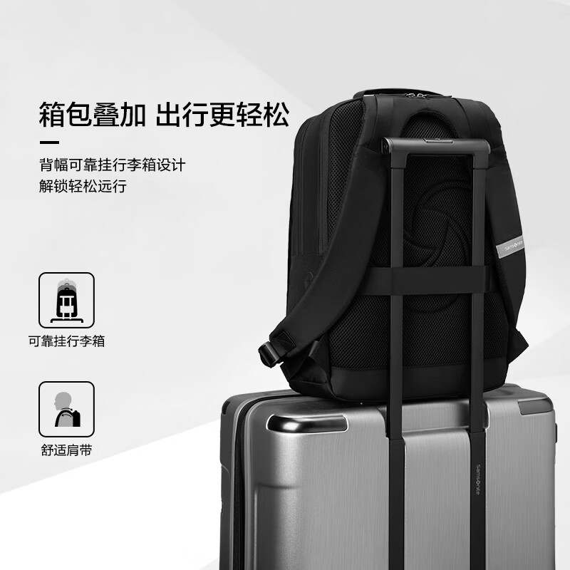 Samsonite Backpack 17-inch Laptop Bag Men's and Women's Backpack Business Travel Large Capacity Upgraded New Year Gift