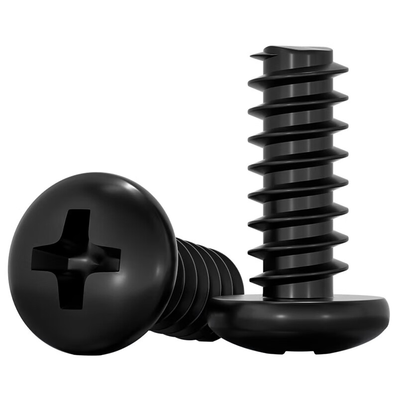 Tianzhuo Hardware PB black 304 stainless steel cross round head pan head flat tail self-tapping screws black zinc plated M2.6M3M4M5mm M1.7*8 50 pieces