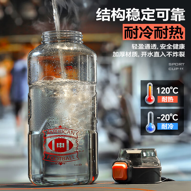 LNGA LANDGRE German imported quality water cup large capacity high temperature resistant 2025 new boys big belly fitness sports water deep sea blue - increased capacity 1500ml