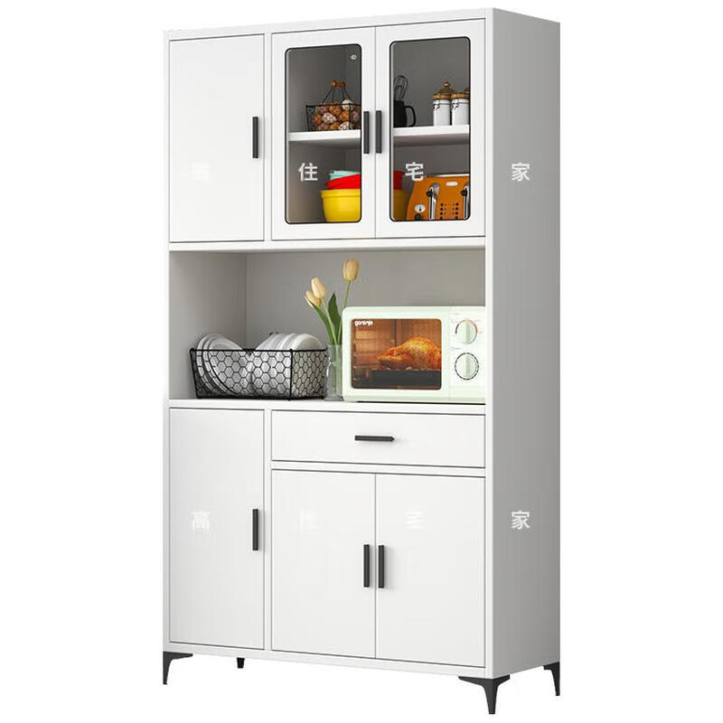 Wen Yijia 304 stainless steel sideboard kitchen cupboard home cabinet living room tea cabinet microwave storage cabinet storage 400 single door tempered glass 201