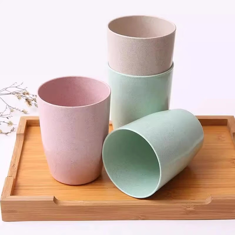 Japanese style toothbrush filament soft bristles small head toothbrush travel home couple cleaning wheat straw mouthwash cup 2 pieces random