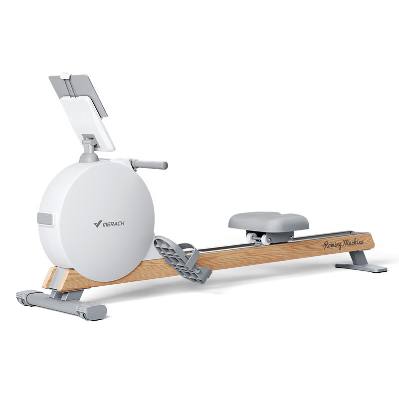 Merrick Q3 magnetic rowing machine MR-R21 smart home 32-stop resistance adjustment aerobic paddling sports equipment white solid wood aluminum rail version MR-R21W1