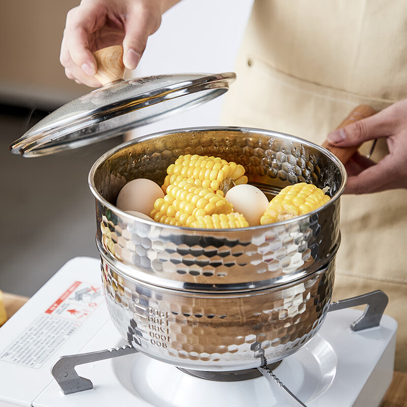 Kanda Japanese snow pan stainless steel small milk pot hot milk pot cooking noodles instant noodle pot baby infant food supplement pot imported soup pot snow pan (including glass lid + steaming grid) 20cm