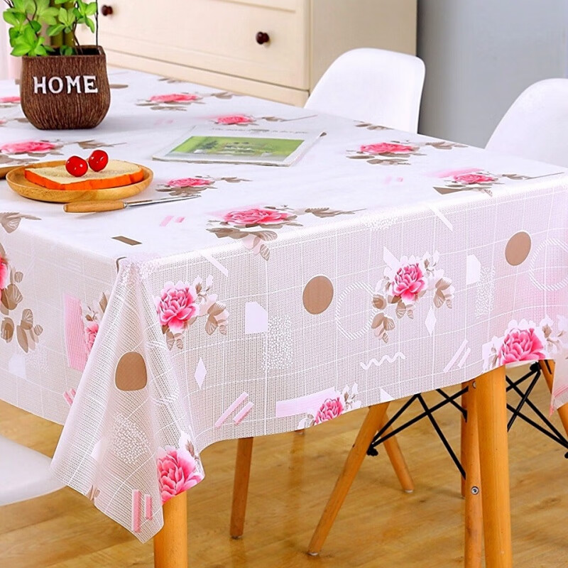 Midelle cover tablecloth coffee table tablecloth thin plastic tablecloth waterproof and oil-proof disposable tablecloth table cover Flower Language 130*200cm tablecloth
