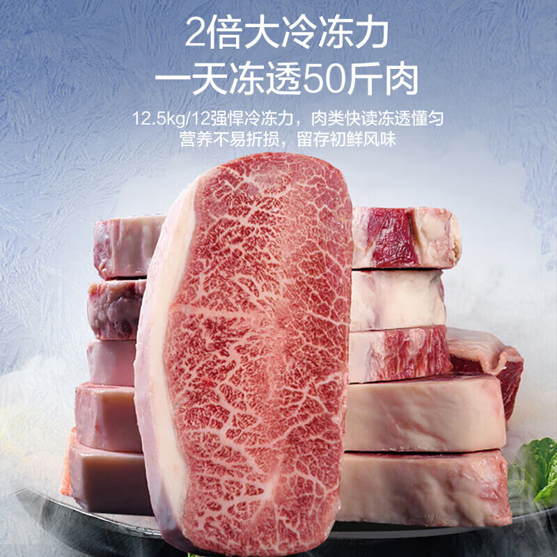 Haier freezer household and commercial 300 liter large capacity refrigerated freezer refrigerator freezer horizontal freezer refrigerator freezer deep cooling quick-freezing refrigerator upgraded version/PCM steel plate liner/frost reduction 80% 300L