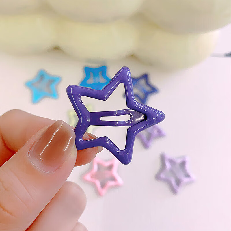 Skin language children's hairpin dopamine five-pointed star hairpin 12 pieces of broken hair BB clip hairpin baby hairpin clip MF8029