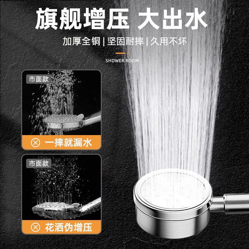 Dee's fine copper hot and cold water mixing valve shower bath shower faucet three-in-one bathroom double-open mixing valve switch set all-copper knob model gun gray three-way mixing valve