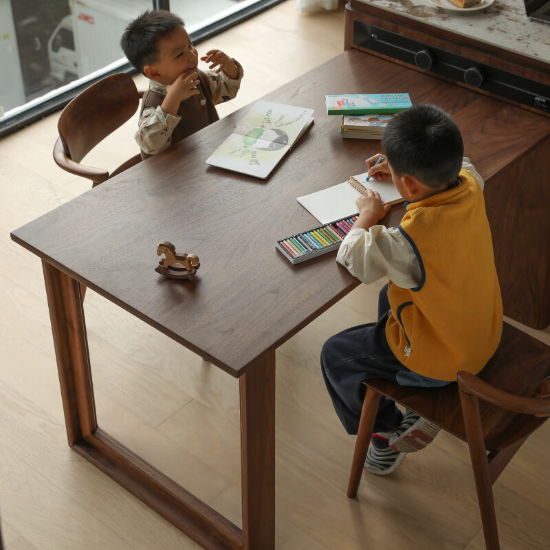 Lianggong North American black walnut island solid wood slate sideboard display cabinet bar kitchen living room retractable island table 1.6 meters black walnut island dining table