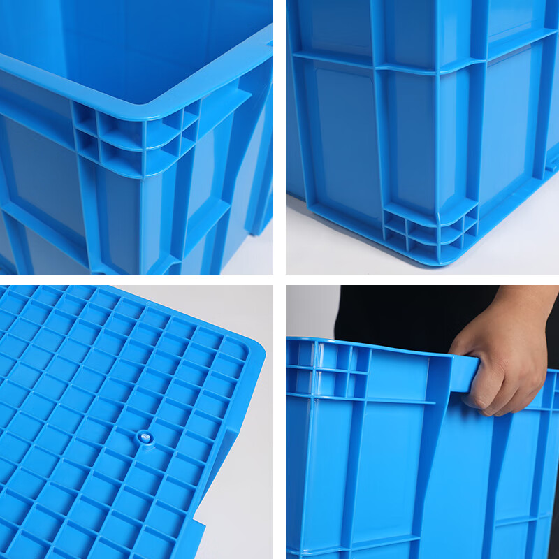 Feiyusheng blue thickened plastic turnover box can be equipped with a lid Logistics transfer warehouse plastic frame industrial storage plastic box in stock 530 boxes (590*390*150) Default blue (requires other colors, please contact customer service for notes yellow/green/red/white)