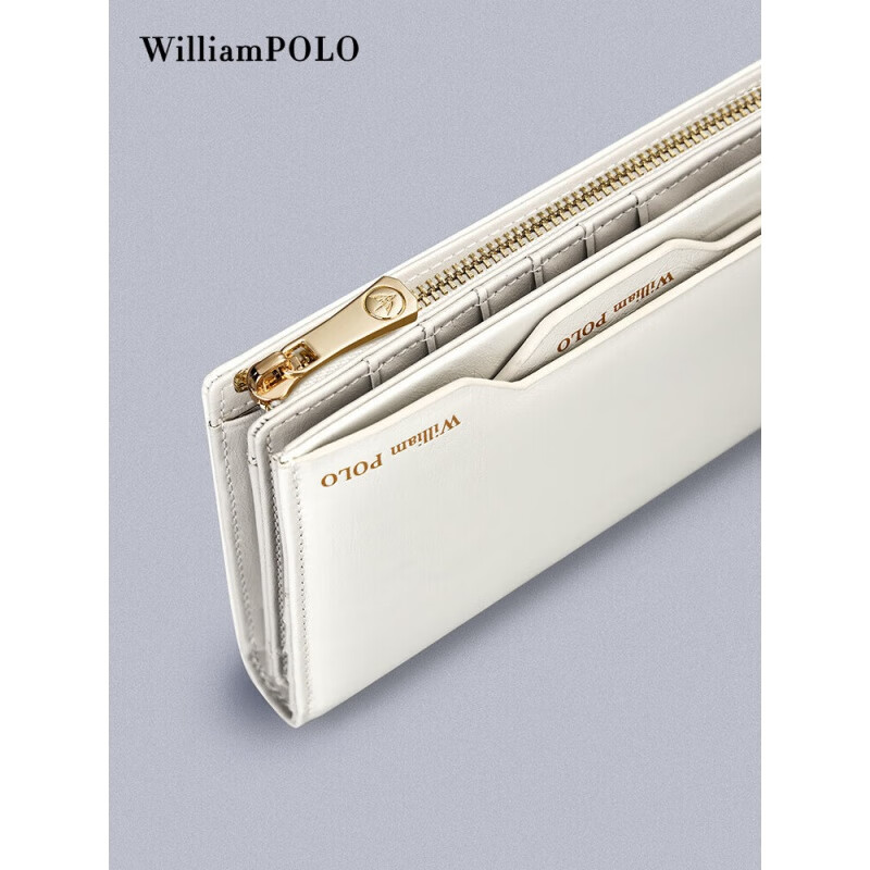 WILLIAMPOLO Wallet Women's Long Genuine Pickup Bag 2024 New Handbag for Women Valentine's Day Gift for Girlfriend Black
