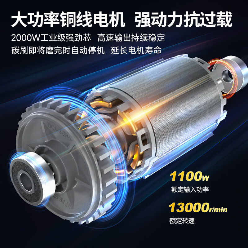 Dongcheng 2000W angle grinder hand grinder polisher grinder cutting machine power tool S1M-FF04-150S