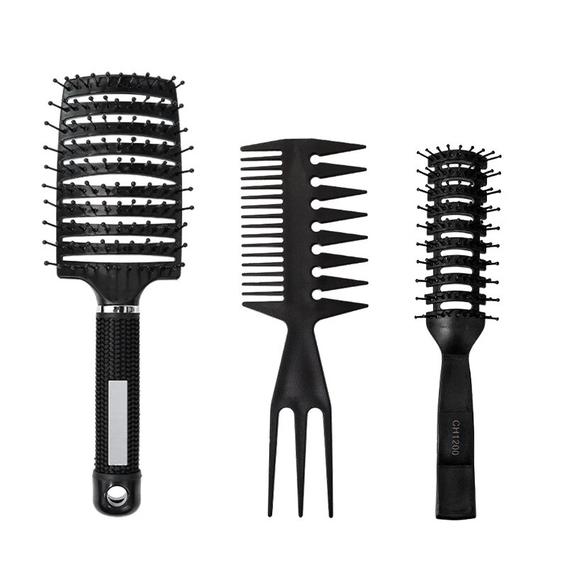Baicuilai Spare Rib Comb Straight Hair Men's Styling Comb Massage Fluffy Hair Style Large Tooth Styling Comb Set Big Back Oil Head