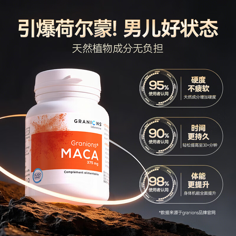 Granions Granions Maca Xiongfeng Pill Capsule Essence Zinc Supplement Tablets Male Nutrition Energy Preparation for Pregnancy Vitality Releases Physical Strength Maca Capsules 30 capsules/box