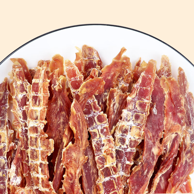 MATCHWELL Pet Dog Snacks Reward Teething for Small, Medium and Large Adult Training Dogs Baked Duck Breast Jerky 400g