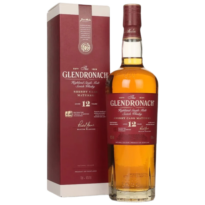 GLENDRONACH 12 Years Old Scottish Highland Single Malt Whiskey 700ml 43% Square Gift Box New Year Gift