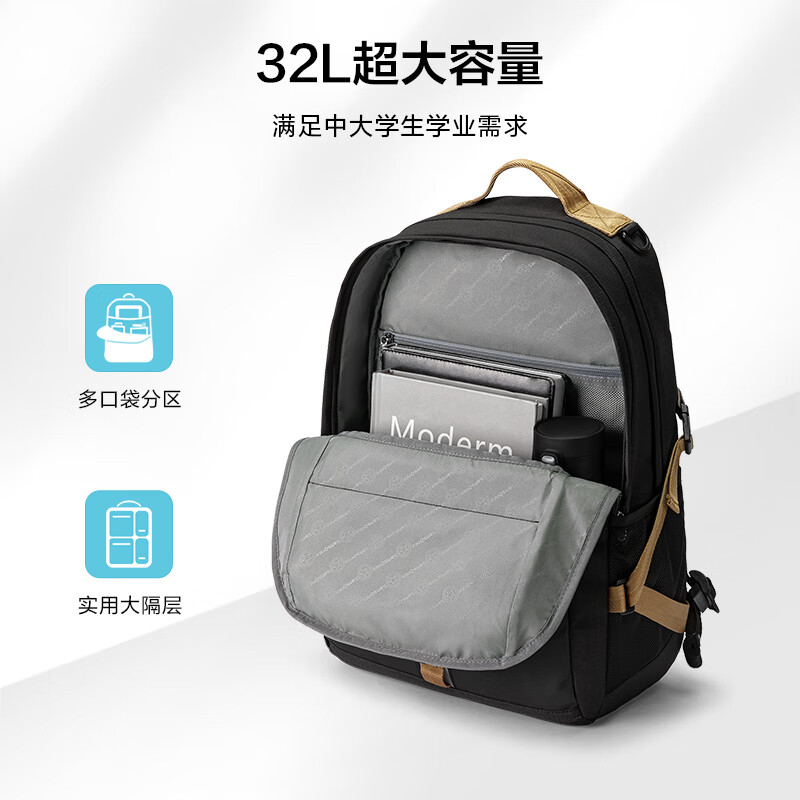 Samsonite student schoolbag, junior high school student boy backpack, good-looking and burden-reducing backpack, large-capacity computer bag NW4