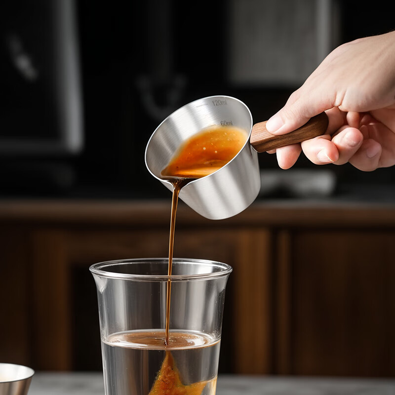 CLITON304 stainless steel coffee extraction cup with scale small milk cup ounce cup espresso measuring cup 120ml