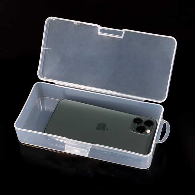 Masif electronic accessories packaging box 3 pieces rectangular transparent component box flip-top plastic tool parts box 18.2*8.8*4.5cm