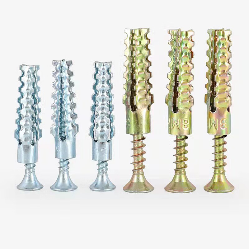 He Jiagong metal iron expansion pipe sawtooth gecko expansion screw anti-loosening cement wall hollow brick reinforced metal expansion pipe nail sawtooth expansion screw M6X32+ screw 40 sets