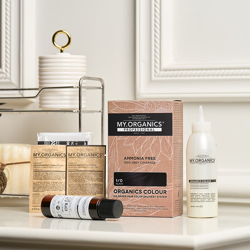 MY.ORGANICS organic hair dye 1/0 natural black 120ml complementary color cover white imported seal Xiaohui recommended