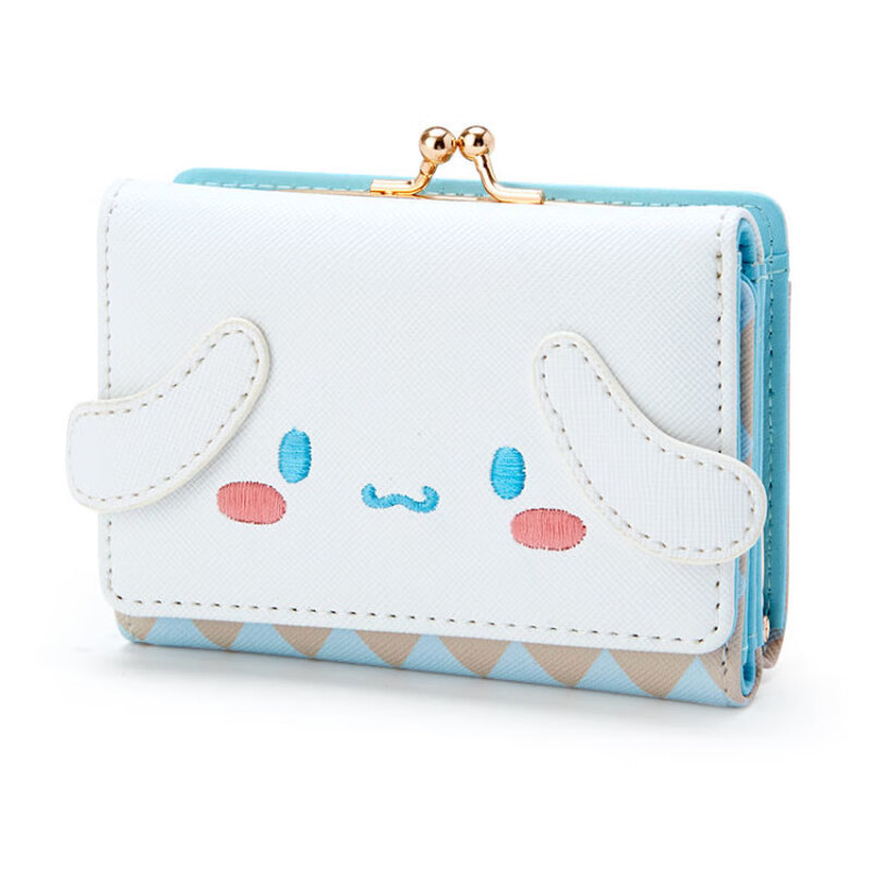 Dingtianliying Cartoon Melody Jade Dog Tri-fold Wallet Short Student Wallet Wallet Multiple Card Slots Cute Folding Coin Purse MLD Pink
