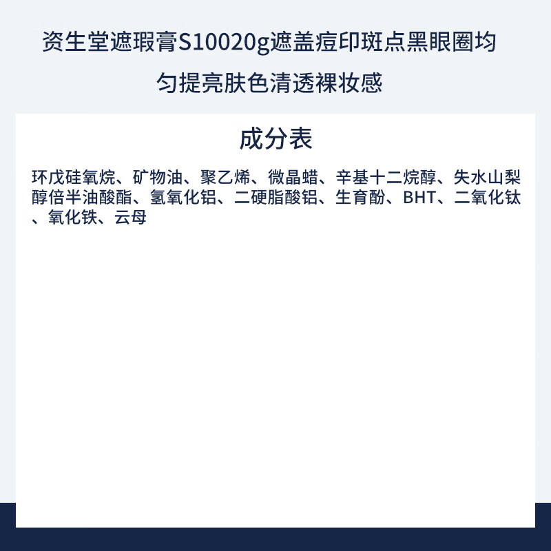 Shiseido Concealer S100 20g Covers Acne Marks and Brightens Skin Cosmetics Girl Birthday Gift