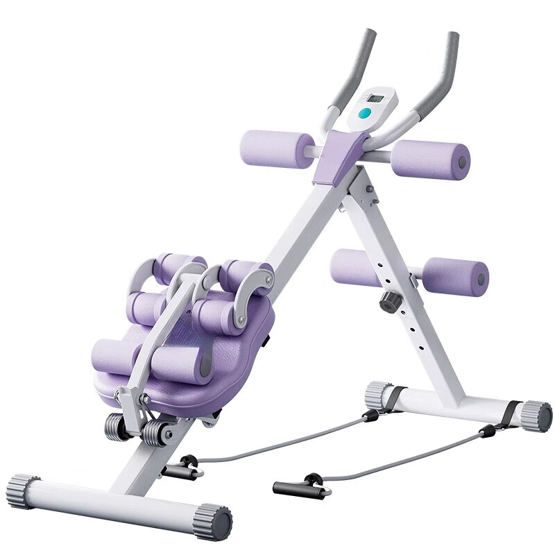 Shantou Lincun abdominal curling machine, abdominal muscle fitness equipment, abdominal fitness device, lazy abdominal exercise, slim belly artifact, home female, purple and white, fitness two-in-one
