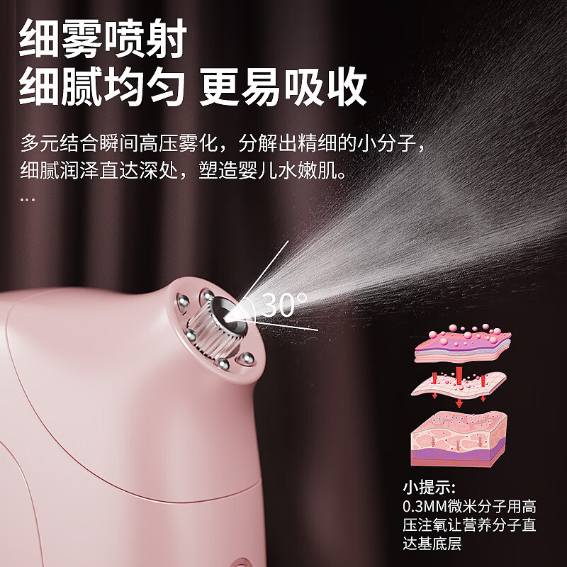 Xiaomi Guoba household portable handheld water light meter oxygen injection meter high pressure nano spray facial hydration atomizer pink (texture paint) water light meter