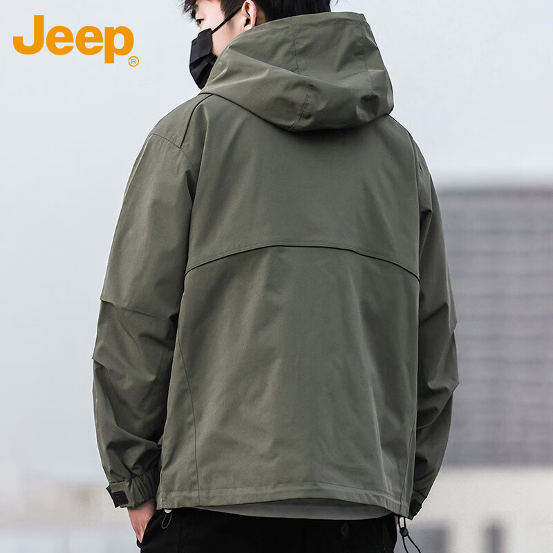 JEEP Jeep Jacket Men's Autumn and Winter Assault Jacket Loose Trendy Work Clothes Men's Army Green 2XL