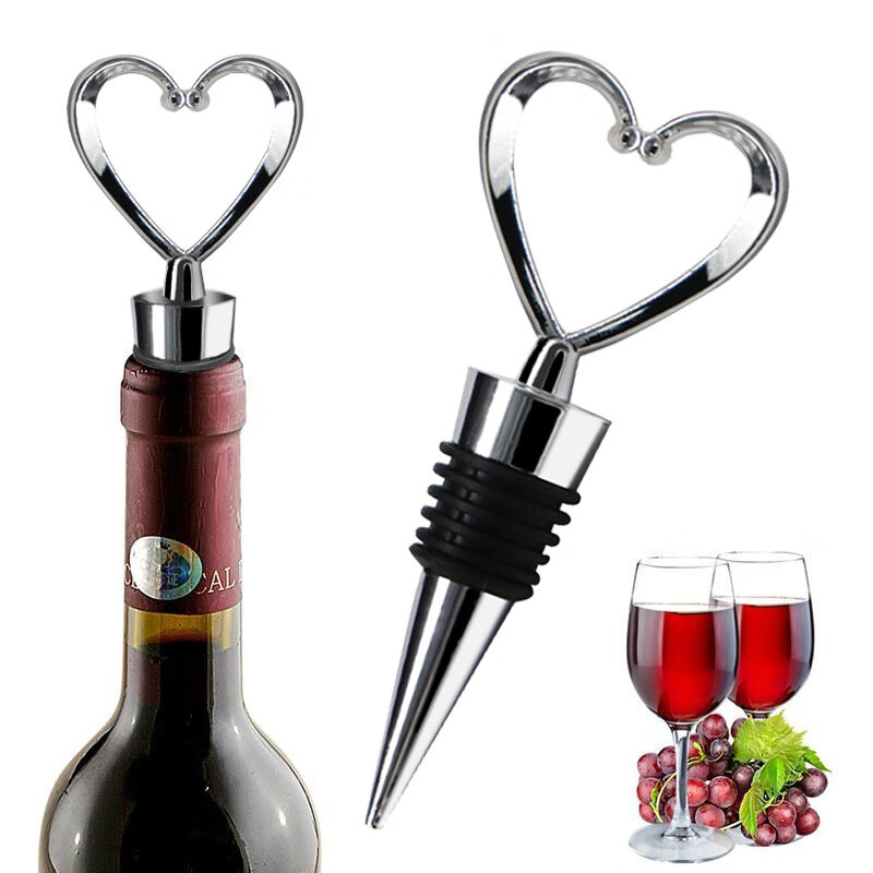 GIOIO Deluxe Edition Red Wine Bottle Opener Zinc Alloy Heart-shaped Wine Stopper Wine Bottle Stopper Wine Stopper Champagne Fresh-keeping Stopper (Suitable for 1.6-2.2cm bottle mouth) Good sealing 1 piece