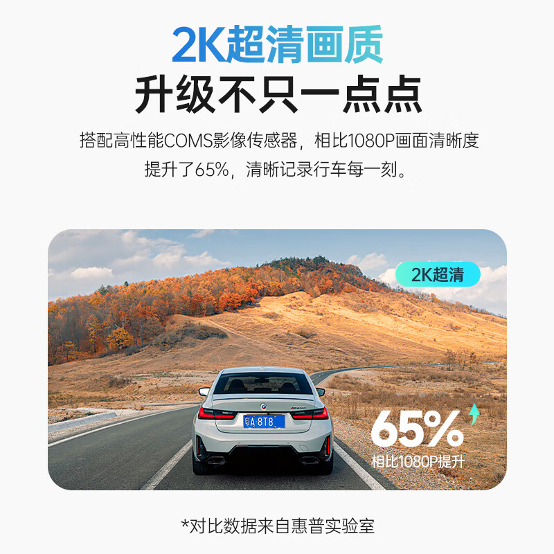 HP driving recorder f965s 2K ultra-clear night vision, front and rear dual recording, voice control mobile phone interconnection fatigue reminder