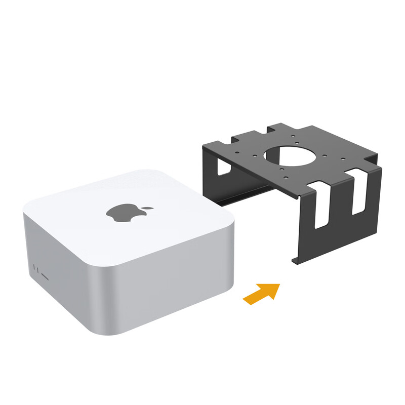 Meiyizhi Mac Studio wall-mounted/under-desk dual-use metal storage rack bracket to save space, padded and scratch-resistant steel plate material