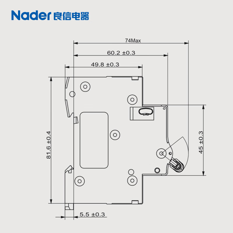 Liangxin NDB263C 4P Shanghai Nader circuit breaker air switch C type 4P small breaker 63A