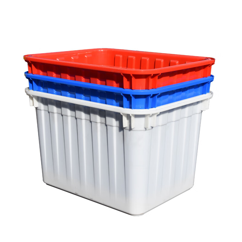 Thickened plastic water tank rectangular clothing factory new material turnover box aquatic product tank large bucket with lid breeding tank 120 water tank with lid white (red and blue optional)