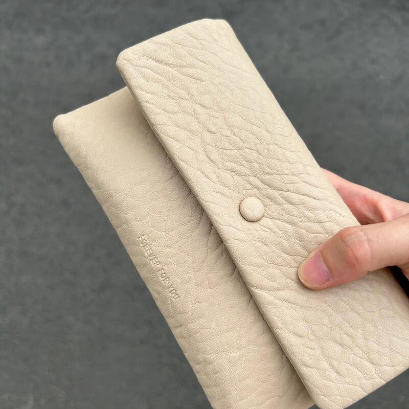 Scarecrow Internet Celebrity Long Wallet Women's 2025 New Embossed Two-in-One Clutch Korean Style Fashion Card Holder Wallet Apricot