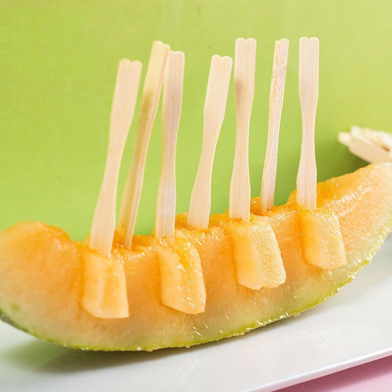 Kaximu disposable fruit forks, fruit picks, cake forks, snacks, desserts, children's household picks, bamboo fruit forks, boxed, bamboo made, 100 pieces