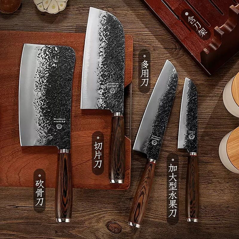 Shibazizuo Xinjiang Kefa Shibazi writer's five-piece combination slicing and cutting knife bone chopping knife small kitchen knife fruit knife five-piece set